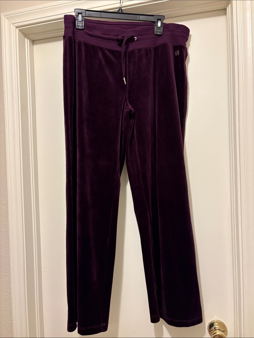 Calvin Klein Deep Plum Velour Track Pants